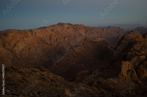Egypt. Desert and mountains of the Sinai Peninsula. Sands  dunes  rocks and gorges. Promised land. High quality photo