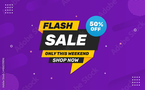 Flash sale modern banner design with editable text effect