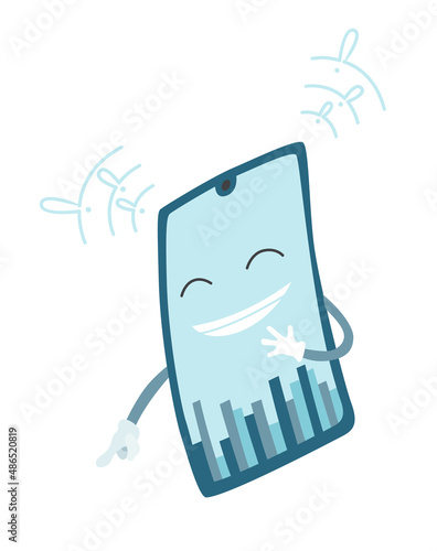 Cyberbullying concept insulting messages on smartphone screen, full length. Online harassment with unfriendly mean messages. Social network violence, trolling. Internet abuse
