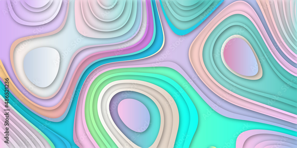 Fototapeta premium Abstract background with circles. The colors of the aqueous ink are translucent. Abstract multicolored marble texture background. Modern and geometric design and color full design in illustration.