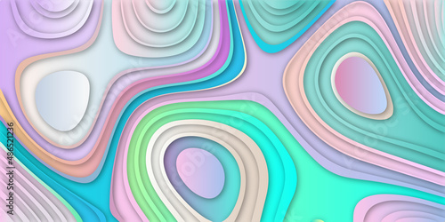 Abstract background with circles. The colors of the aqueous ink are translucent. Abstract multicolored marble texture background. Modern and geometric design and color full design in illustration.