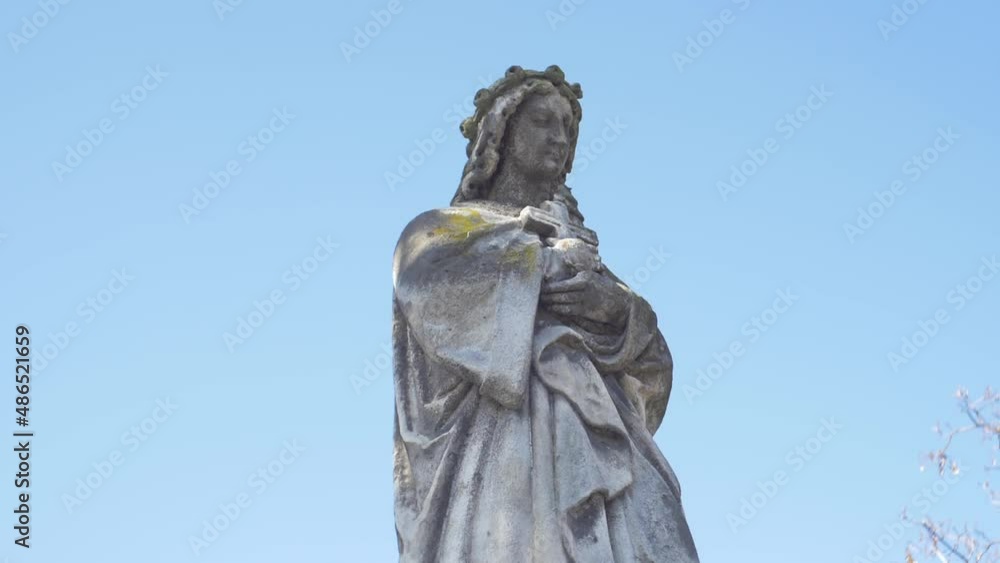 Angel Statue In Graveyard Holding Cross Angel Statue In Graveyard Holding Cross