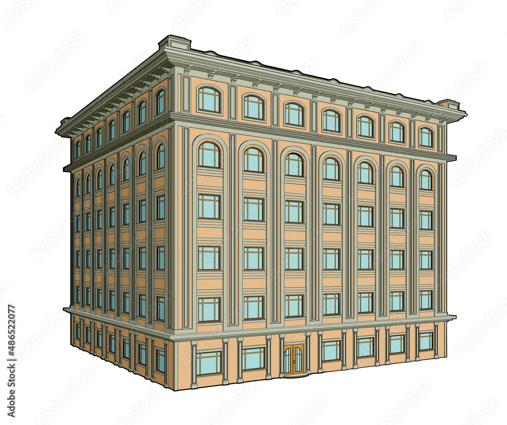 Building on white background