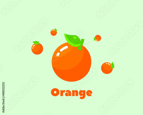 Vector Orange Illustration Fruits Cute
