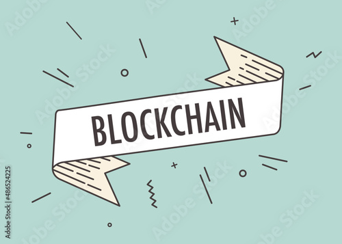 Blockchain Creative Title. Cryptocurrency Vector Illustration Concept.