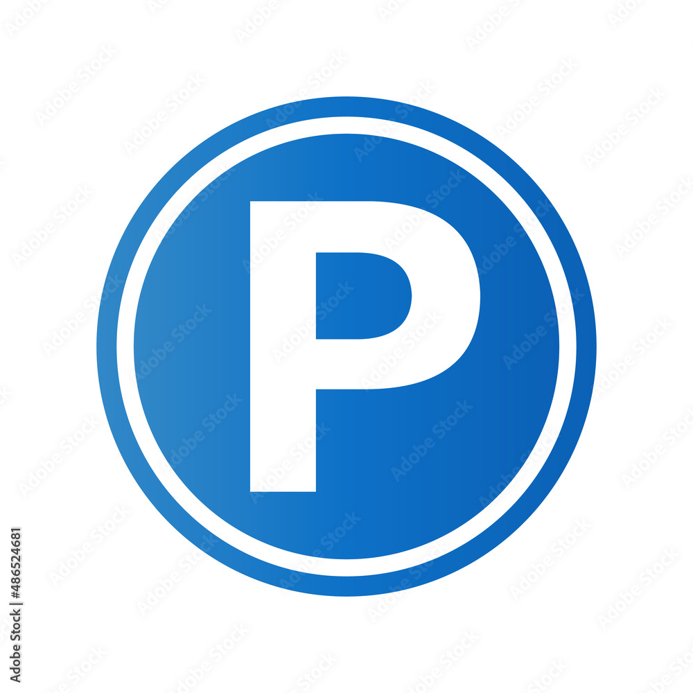 Round parking sign. Motor pool. Editable vectors. Round parking sign. Motor pool. Editable vectors.