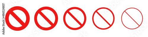 Set of stop sign icons by size. Editable vectors. photo