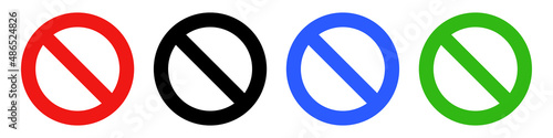 A set of stop mark icons. Prohibitions and regulations. Editable vectors.