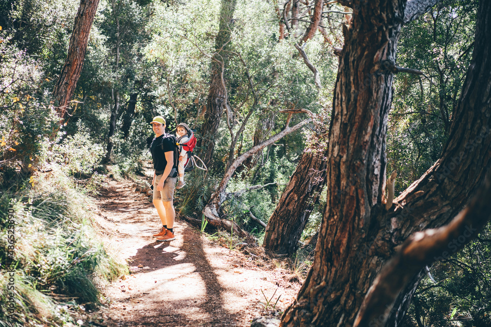 Father And Daughter Hiking Together. Father And Daughter Hiking Together.