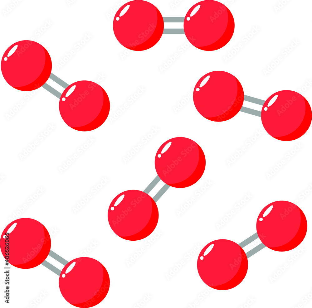 Vector illustration of Oxygen or O2 molecules, for logos, symbols, signs, buttons. Chemistry, science. structure Vector illustration of Oxygen or O2 molecules, for logos, symbols, signs, buttons. Chemistry, science. structure