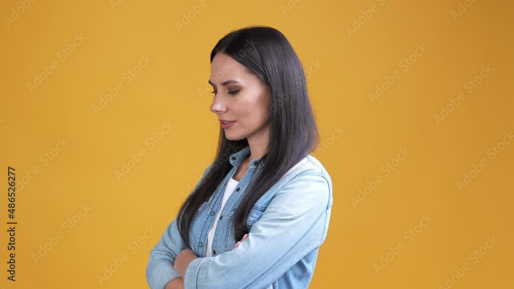 Furious lady evil hand neck kill spy isolated vibrant color background Furious lady evil hand neck kill spy isolated vibrant color background