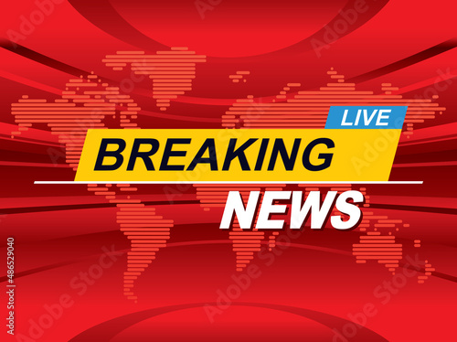 Breaking news with world map background. Vector