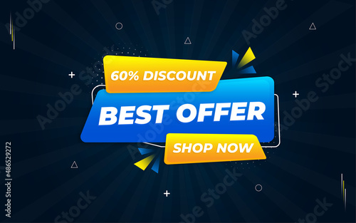Best offer sale banner template with editable text effect