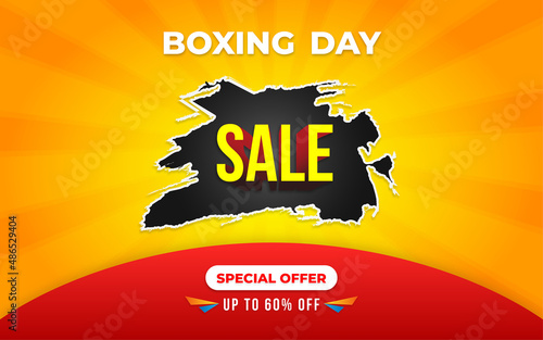 Boxing day sale banner with editable text effect
