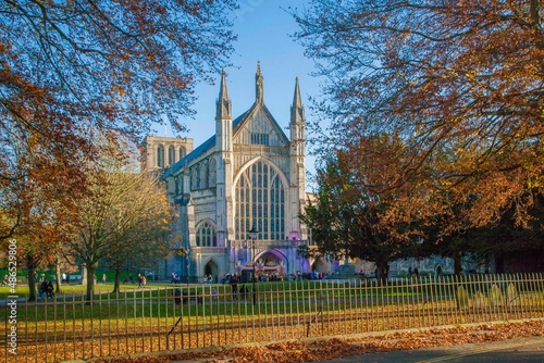 Winchester Cathedral in Autumn,Hampshire ,England.
