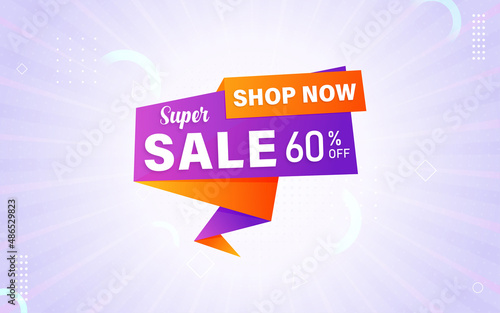 Super sale special offer banner with editable text effect