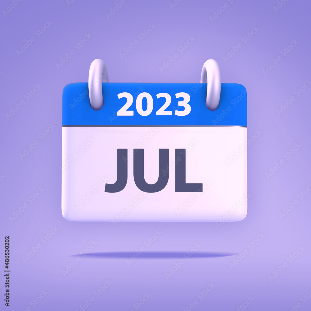 3D Wallpaper for Calendar day, month, year 2023 - Icon month july for agenda, meeting appointment time - Reminder icon 3D Wallpaper for Calendar day, month, year 2023 - Icon month july for agenda, meeting appointment time - Reminder icon