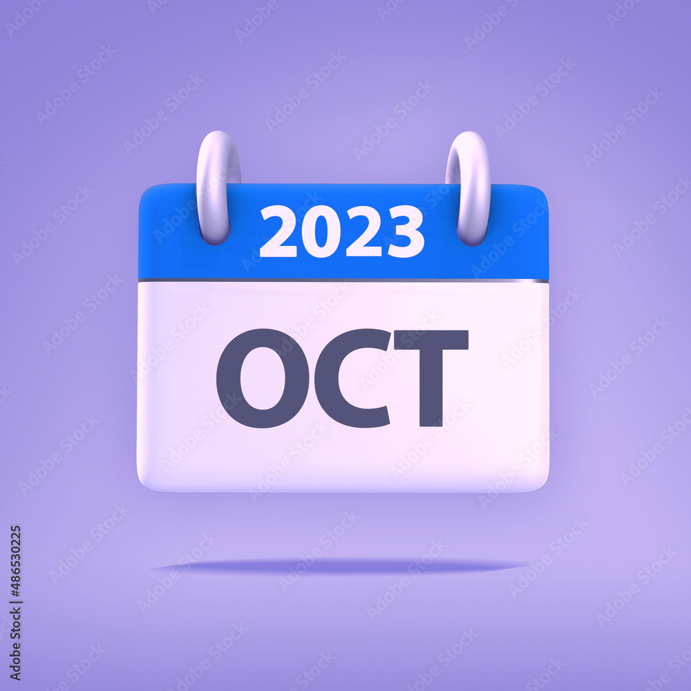 3D Wallpaper for Calendar day, month, year 2023 - Icon month october for agenda, meeting appointment time - Reminder icon 3D Wallpaper for Calendar day, month, year 2023 - Icon month october for agenda, meeting appointment time - Reminder icon