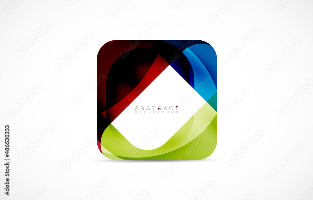 Minimal background. Abstract square shape with round corners created with wavy forms. Vector Illustration For Wallpaper, Banner, Background, Landing Page Minimal background. Abstract square shape with round corners created with wavy forms. Vector Illustration For Wallpaper, Banner, Background, Landing Page