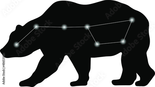 Ursa major constellation on the background vector isolated illustration bear photo