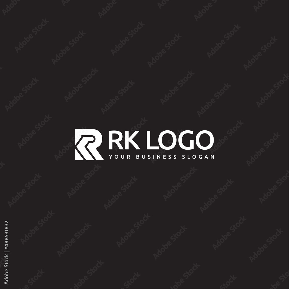 RK INITIAL LOGO DESIGN VECTOR