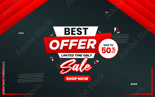 Best Offer Sale banner with editable text effect