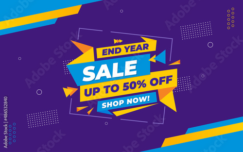 End Year  sale banner with editable text effect