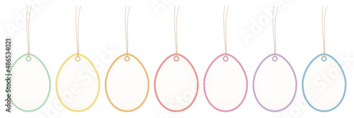 7 Hangtags Ostereier Rahmen Retrofarben