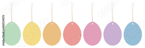 7 Hangtags Ostereier Retrofarben