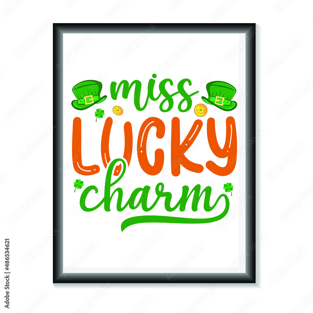 Naklejka premium Happy St.Patric's Day typography on white background vector. Happy Saint Patrick's Day Vector illustration for T-Shirts, Mugs, Bags, Poster Cards, and much more.