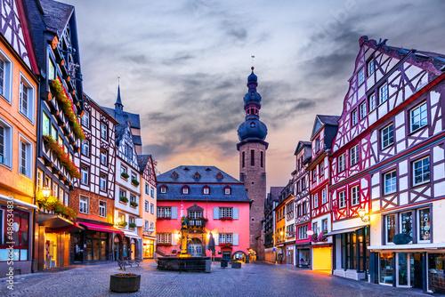 Obraz na płótnie Cochem, Germany - Medieval Moselle River landmark. w salonie