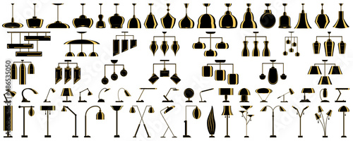 Принти на полотні Floor lamp, hanging lamp, table lamp