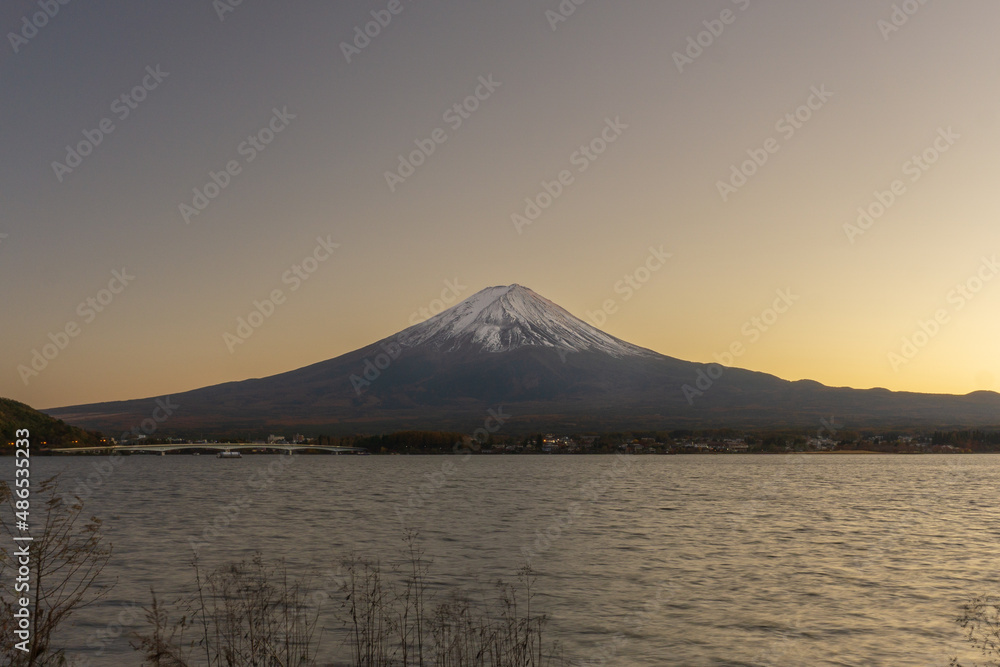Views of the majestic Mount Fuji in japan