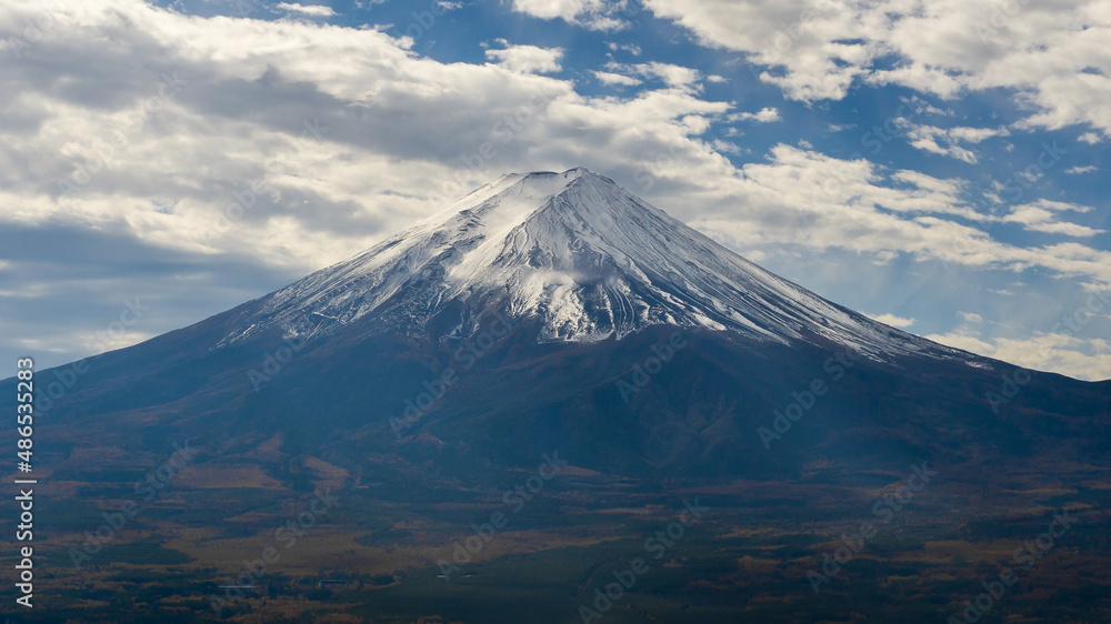 Views of the majestic Mount Fuji in japan