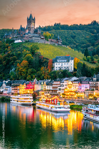 Cochem, Germany - Travel landscape on Moselle River, Rhineland. photo