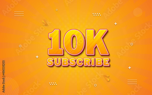 10k subscriber banner and 3d text effect style effect.