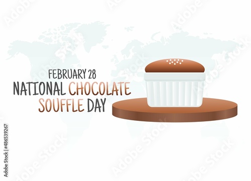 vector graphic of national chocolate souffle day good for national chocolate souffle day celebration. flat design. flyer design.flat illustration.