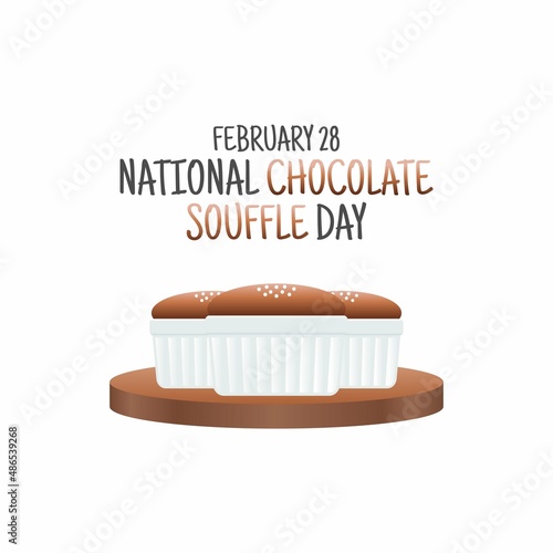 vector graphic of national chocolate souffle day good for national chocolate souffle day celebration. flat design. flyer design.flat illustration.