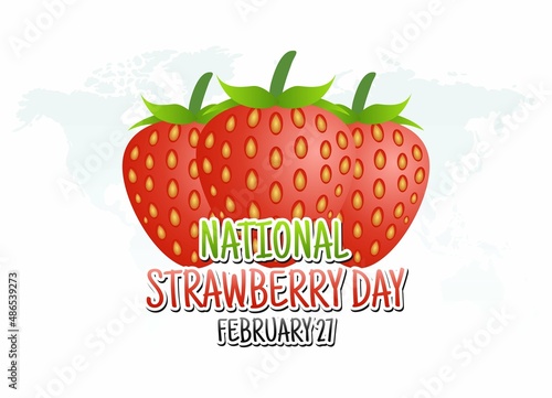 vector graphic of national strawberry day good for national strawberry day celebration. flat design. flyer design.flat illustration.