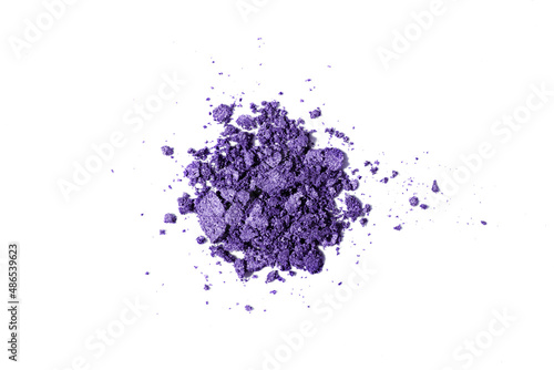 Beauty swatches. Scattered eye shadow isolated on a white background. macro