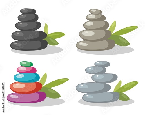 vector zen rock stones stack in balance