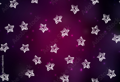 Dark Pink vector pattern with christmas stars. © smaria2015