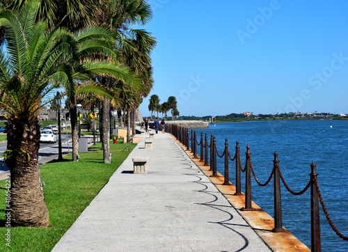 Path way along the Matanzas river at historic St. Augustine, Florida.
