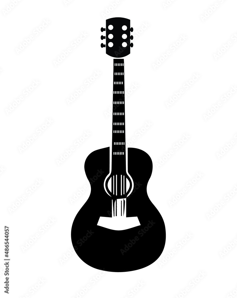 Obraz premium acoustic guitar isolated on white