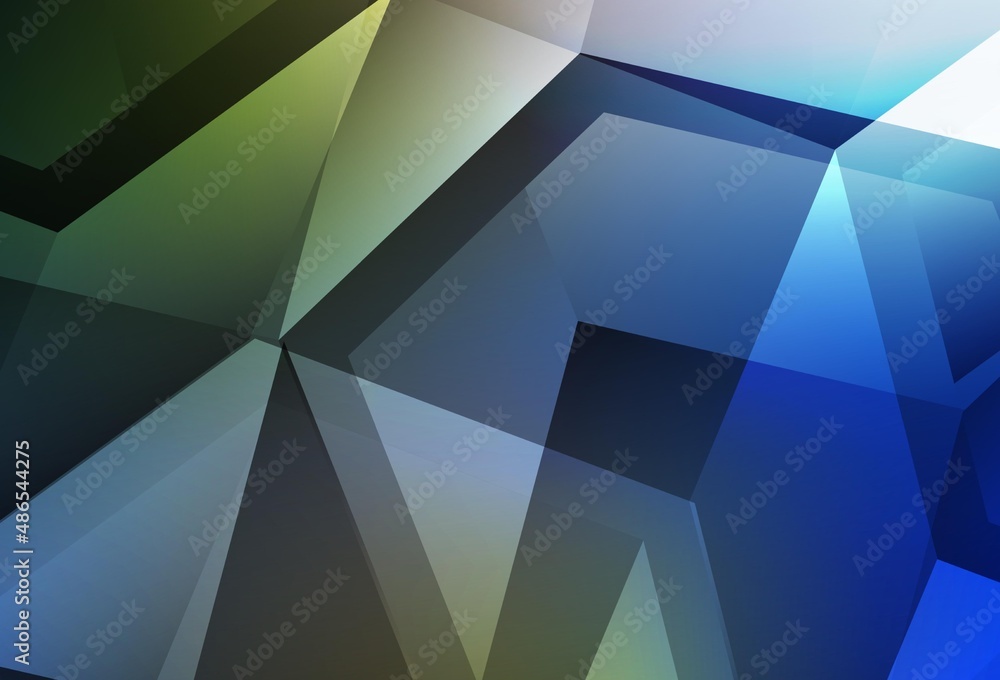 Fototapeta premium Dark Blue, Green vector layout with hexagonal shapes.