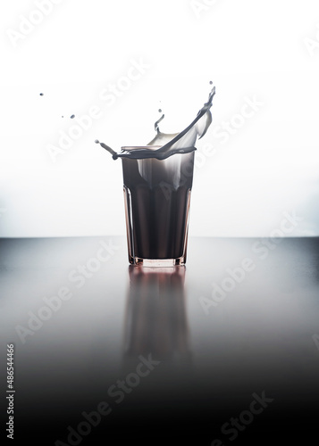 Splashes of milk from a glass