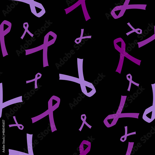 Seamless pattern purple ribbons for support pancreatic cancer cystic fibrosis epilepsy Alzheimer’s Disease EPS10