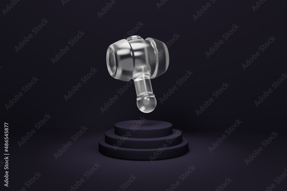 Law and process, rules, guilty- 3d hammer background image floating on a base platform with circular shape and stairs - Judge and lawyer tool for defense in supreme court Law and process, rules, guilty- 3d hammer background image floating on a base platform with circular shape and stairs - Judge and lawyer tool for defense in supreme court