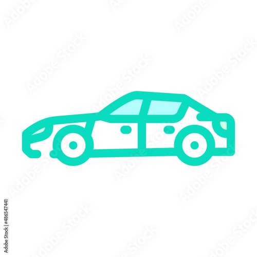 sedan car body type color icon vector. sedan car body type sign. isolated symbol illustration