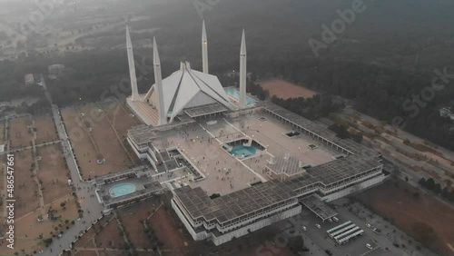 faisal Mosque Islamabad  , Pakistan footage taken by me feel free to use it on any platform . for more contact me any kind of footage from Islamabad. photo
